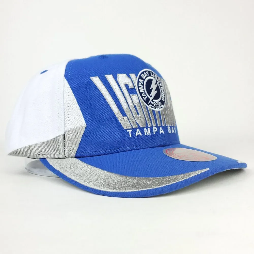 Tampa Bay Lightning Mitchell & Ness NHL Pro Fit Snapback Cap Hat Blue White‎ NWT
